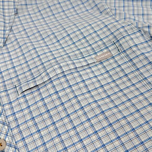 NEW Simms Men's Stone Cold LS Fishing Shirt Sky Nightfall Retro Plaid XL - Picture 7 of 16